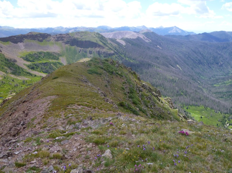 Vista of mountain peaks
